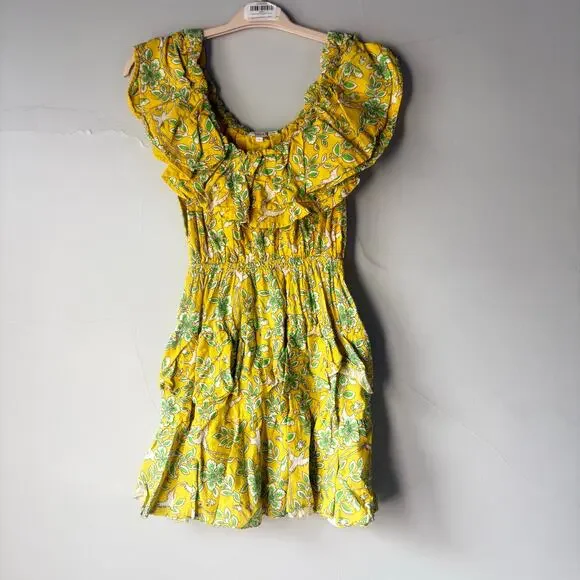 RHODE Dotty Dress in Yellow Floral Ruffles‎ Size Small - Picture 6 of 9